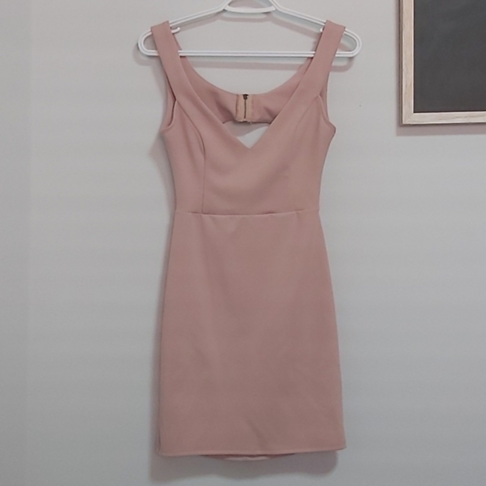 Room Service - M Boutique Blush Dress Open Back Pink Mini Dress Bodycon Dress